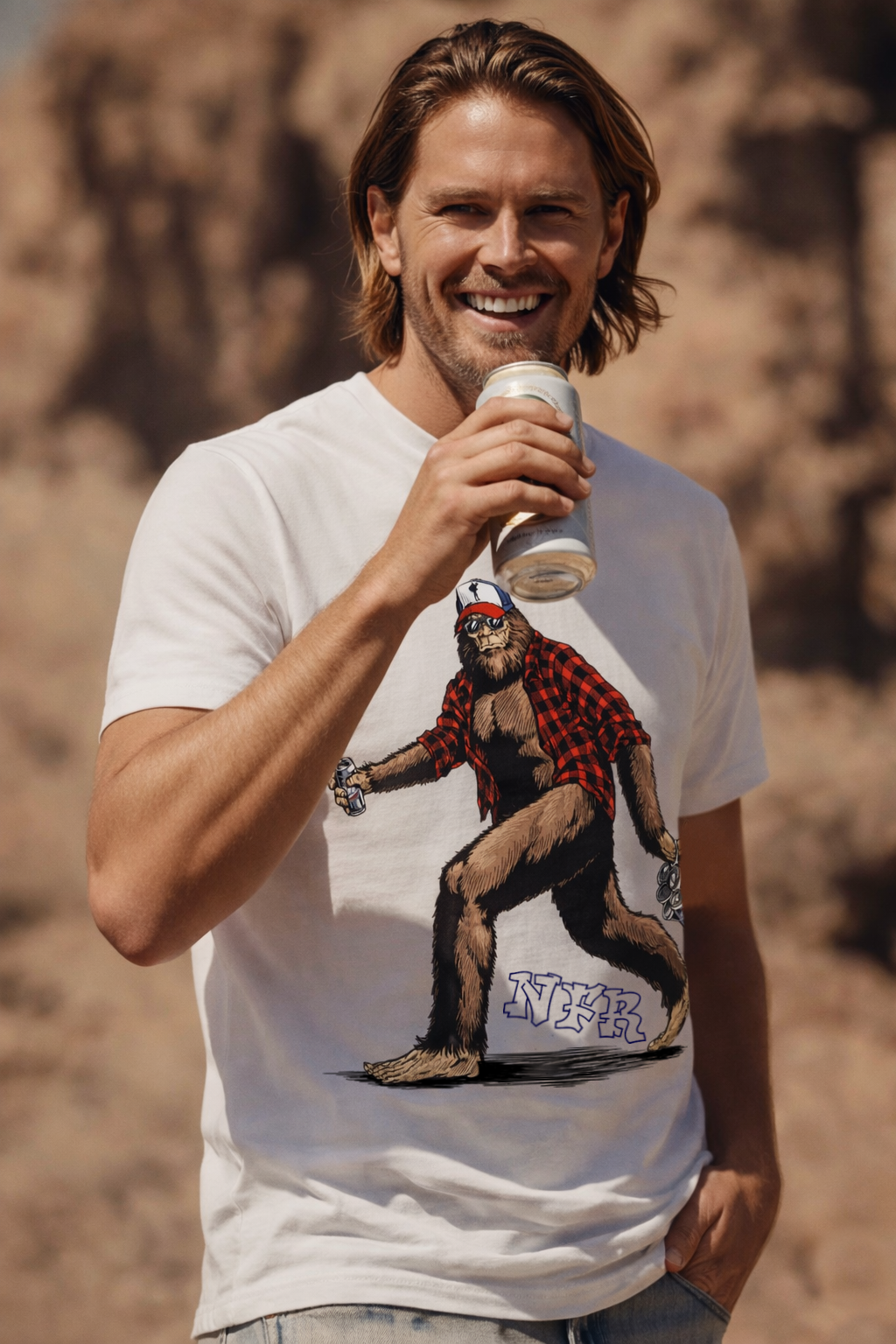 Wildie BIG BEER FOOT NaFronteira // 100% ALG - Tshirt F§MAN #011